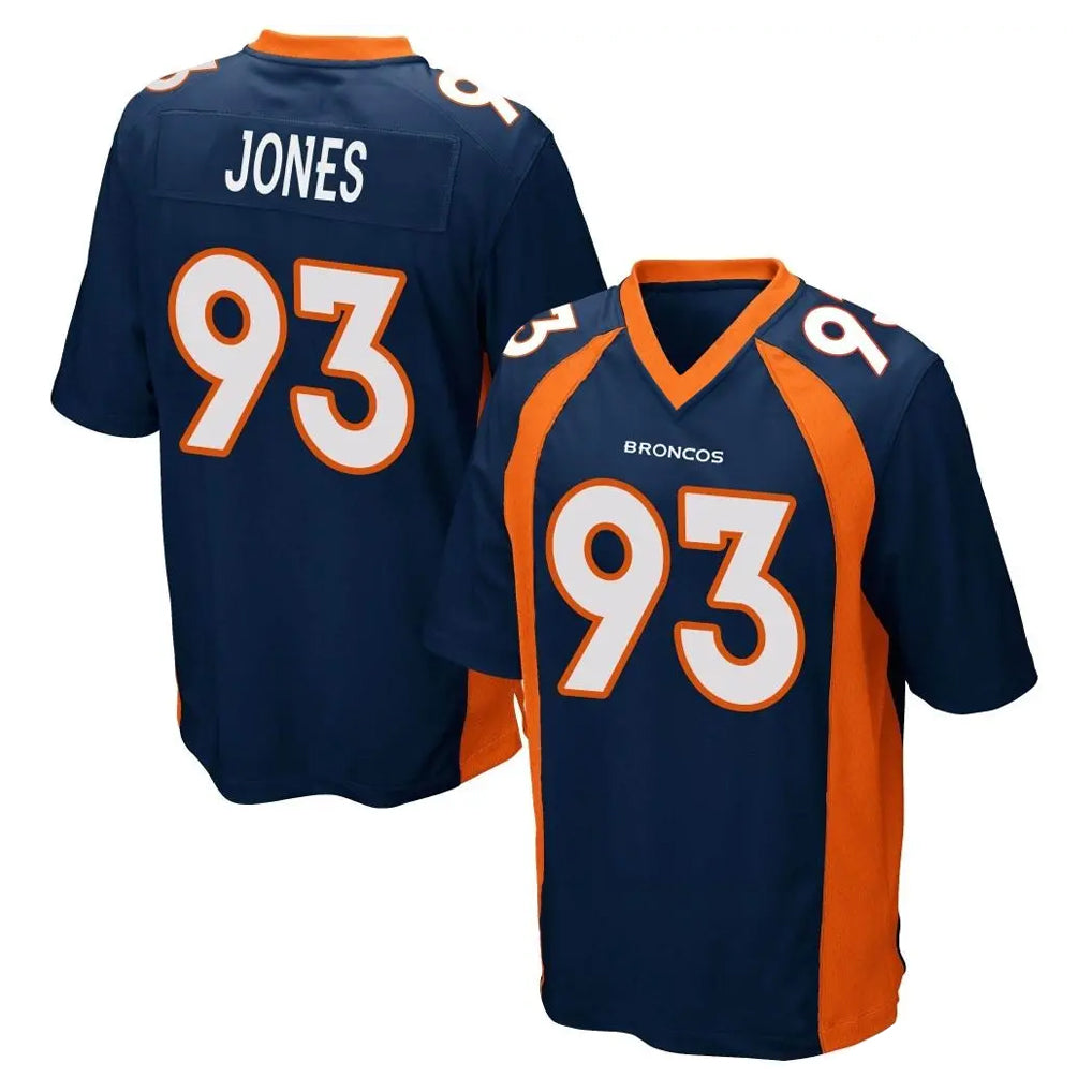 D.Broncos #93 D.J. Jones Player Navy Game Kdoa Stitched Jerseys