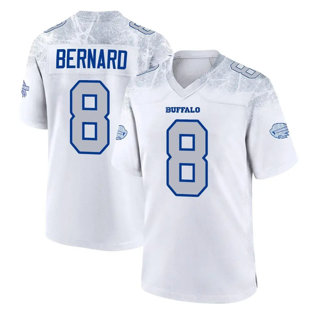 B.Bills #8 Terrel Bernard Player White Rivalries Collection Game Kdoa Stitched Jerseys