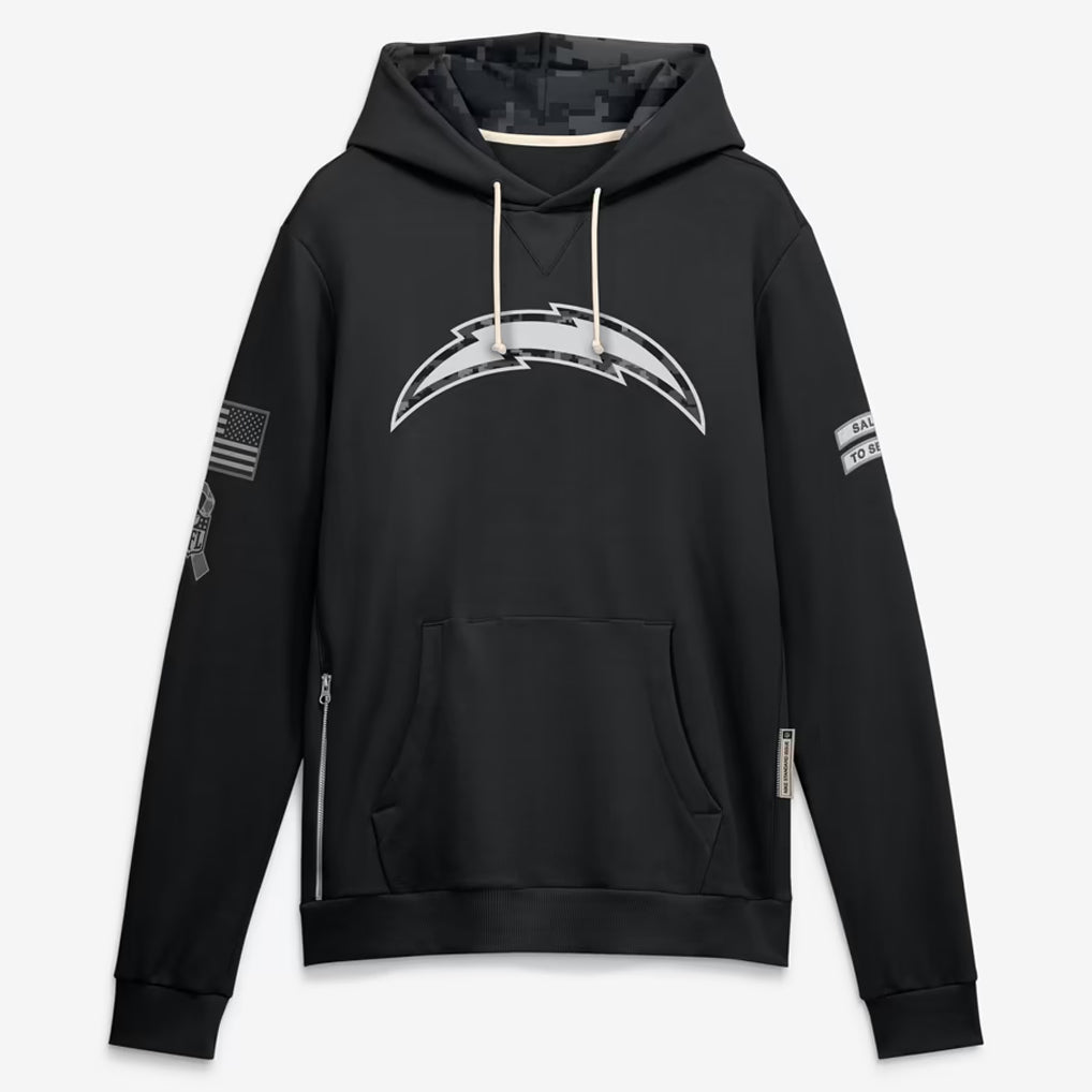 LA.Chargers 2026 Black Logo Pullover Hoodies Limited Game Kdoa Stitched Jerseys