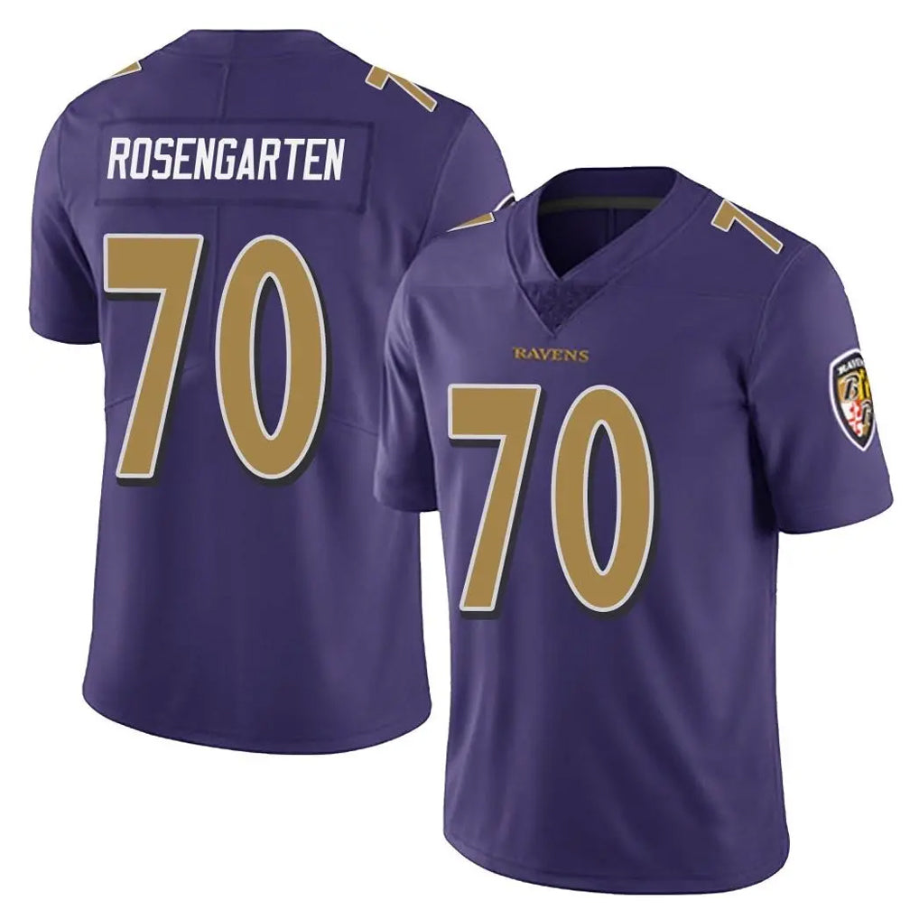 B.Ravens #70 Roger Rosengarten Player Purple Color Rush Vapor Untouchable Limited Home Game Kdoa Stitched Jerseys