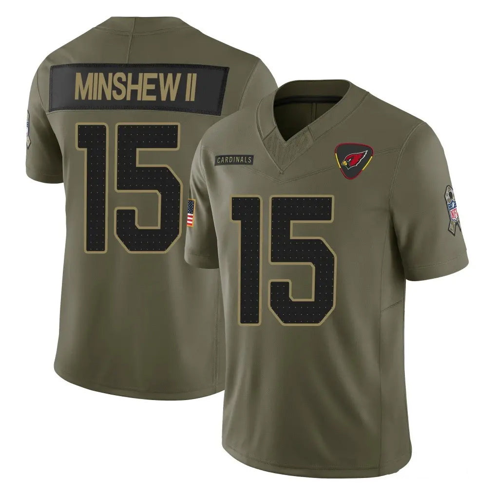 A.Cardinals #15 Gardner Minshew II Player Olive 2025 Salute To Service Limited Home Game Kdoa Stitched Jerseys