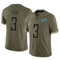 D.Lions #3 Jack Fox Player Olive Salute To Service Limited Kdoa Stitched Jerseys