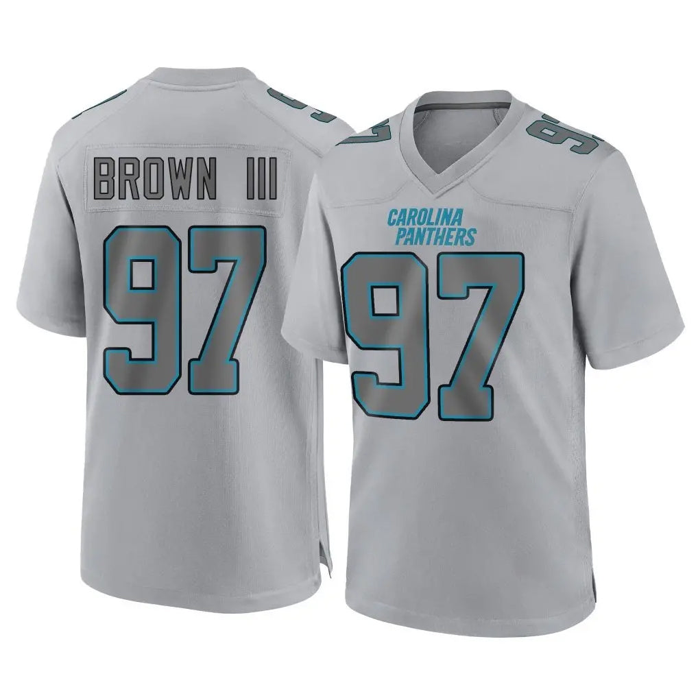 C.Panthers #97 Bobby Brown III Player Gray Atmosphere Fashion Game Kdoa Stitched Jerseys