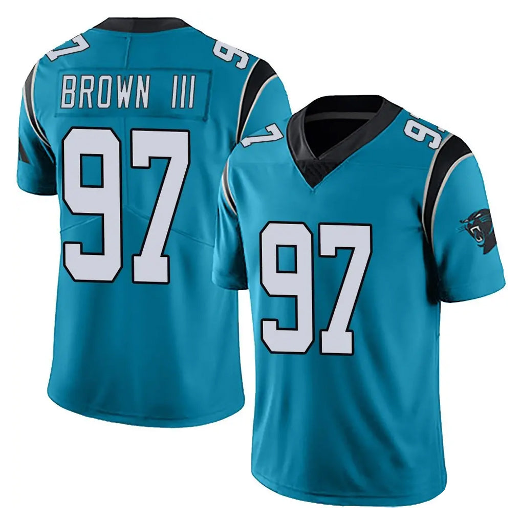 C.Panthers #97 Bobby Brown III Player Blue Vapor Untouchable Limited Game Kdoa Stitched Jerseys