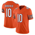 C.Bears #10 Luther Burden III Player Orange Vapor F.U.S.E. Limited Home Game Kdoa Stitched Jerseys