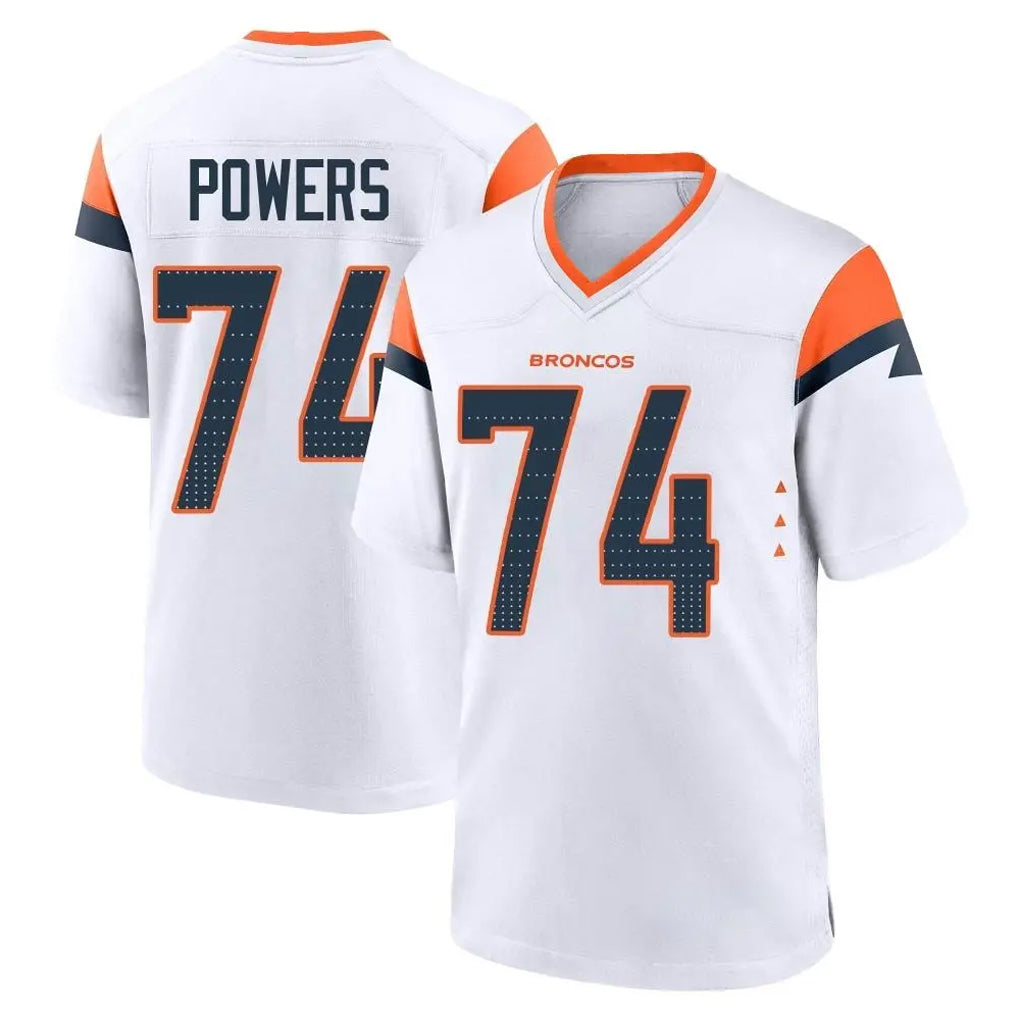 D.Broncos #74 Ben Powers Player White Home Game Kdoa Stitched Jerseys