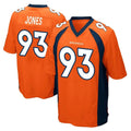 D.Broncos #93 D.J. Jones Player Orange Color Home Game Kdoa Stitched Jerseys