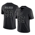 B.Bills #96 Deone Walker Player Black RFLCTV Limited Kdoa Stitched Jerseys