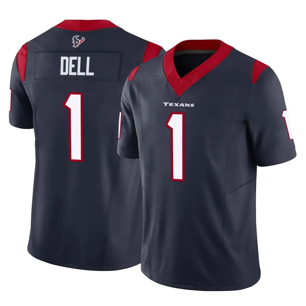 H.Texans #1 Tank Dell Player Navy Limited Vapor F.U.S.E. Home Game Kdoa Stitched Jerseys
