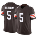 C.Browns #5 Quincy Williams Player Brown Vapor F.U.S.E. Limited Home Game Kdoa Stitched Jerseys