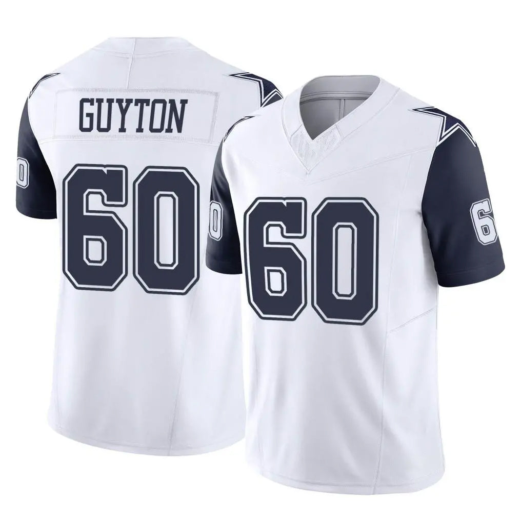 D.Cowboys #60 Tyler Guyton Player White-Navy Limited Vapor F.U.S.E. Home Game Xdoa Stitched Jerseys