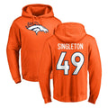 D.Broncos #49 Alex Singleton Player Orange Pullover Hoodie Limited Kdoa Stitched Jerseys