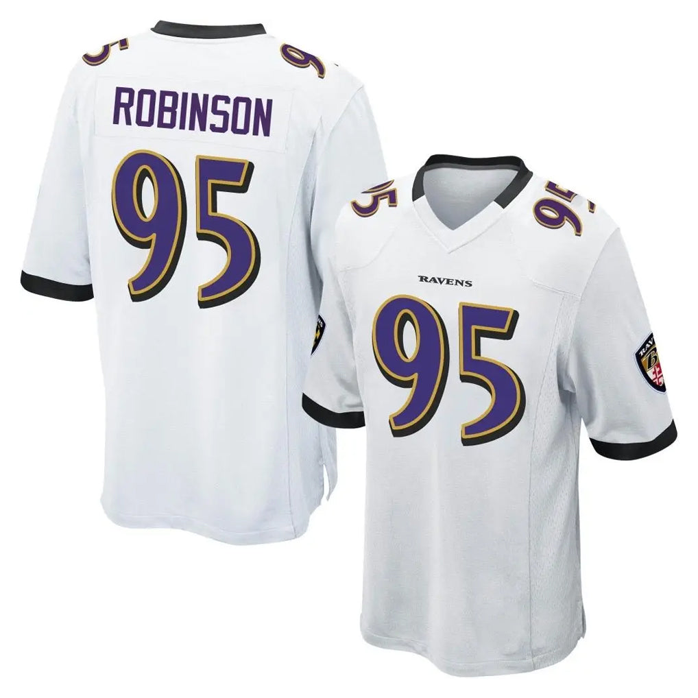 B.Ravens #95 Tavius Robinson Player White Home Game Kdoa Stitched Jerseys