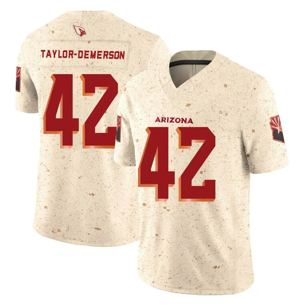 A.Cardinals #42 Dadrion Taylor-Demerson Player Cream Rivalries Collection Vapor Limited Home Game Kdoa Stitched Jerseys