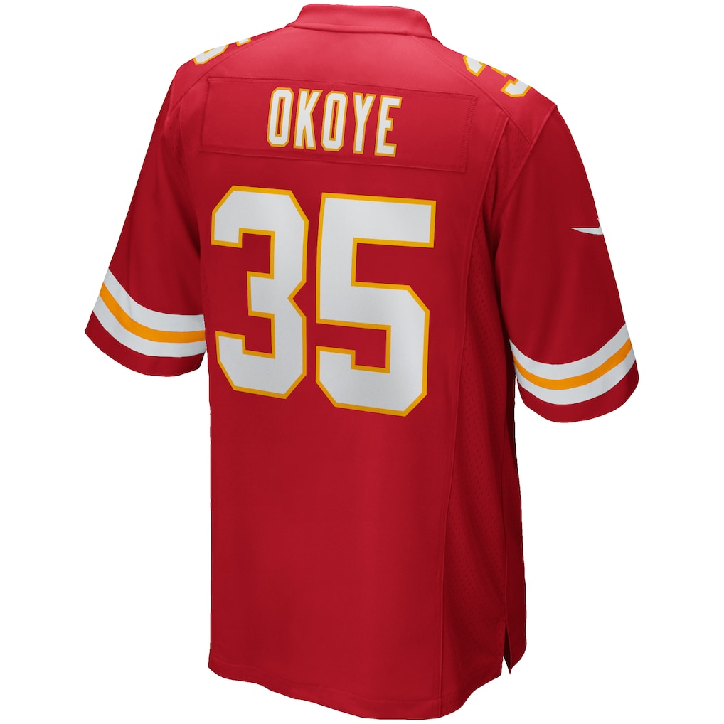 Kdoa KC.Chiefs #35 Christian Okoye Red Game Retired Player Jersey