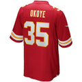 Kdoa KC.Chiefs #35 Christian Okoye Red Game Retired Player Jersey