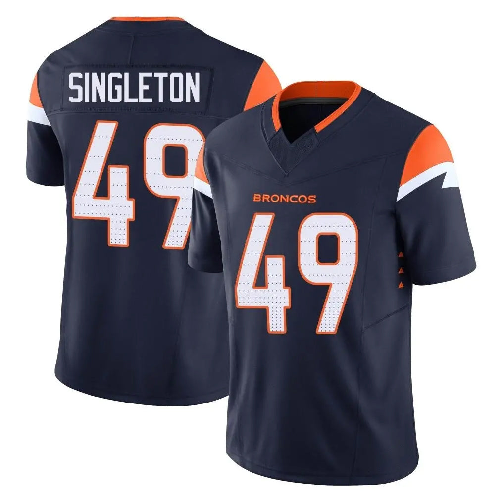 D.Broncos #49 Alex Singleton Player Navy Limited Vapor F.U.S.E. Home Game Kdoa Stitched Jerseys