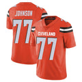 C.Browns #77 Zion Johnson Player Orange Alternate Vapor Untouchable Limited Home Game Kdoa Stitched Jerseys