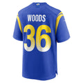 Kdoa LA.Rams #36 Charles Woods Royal Game Jersey