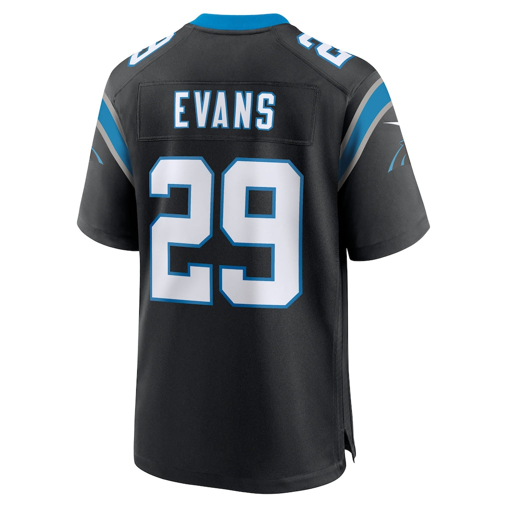 Kdoa C.Panthers #29 Akayleb Evans Black Team Game Jersey
