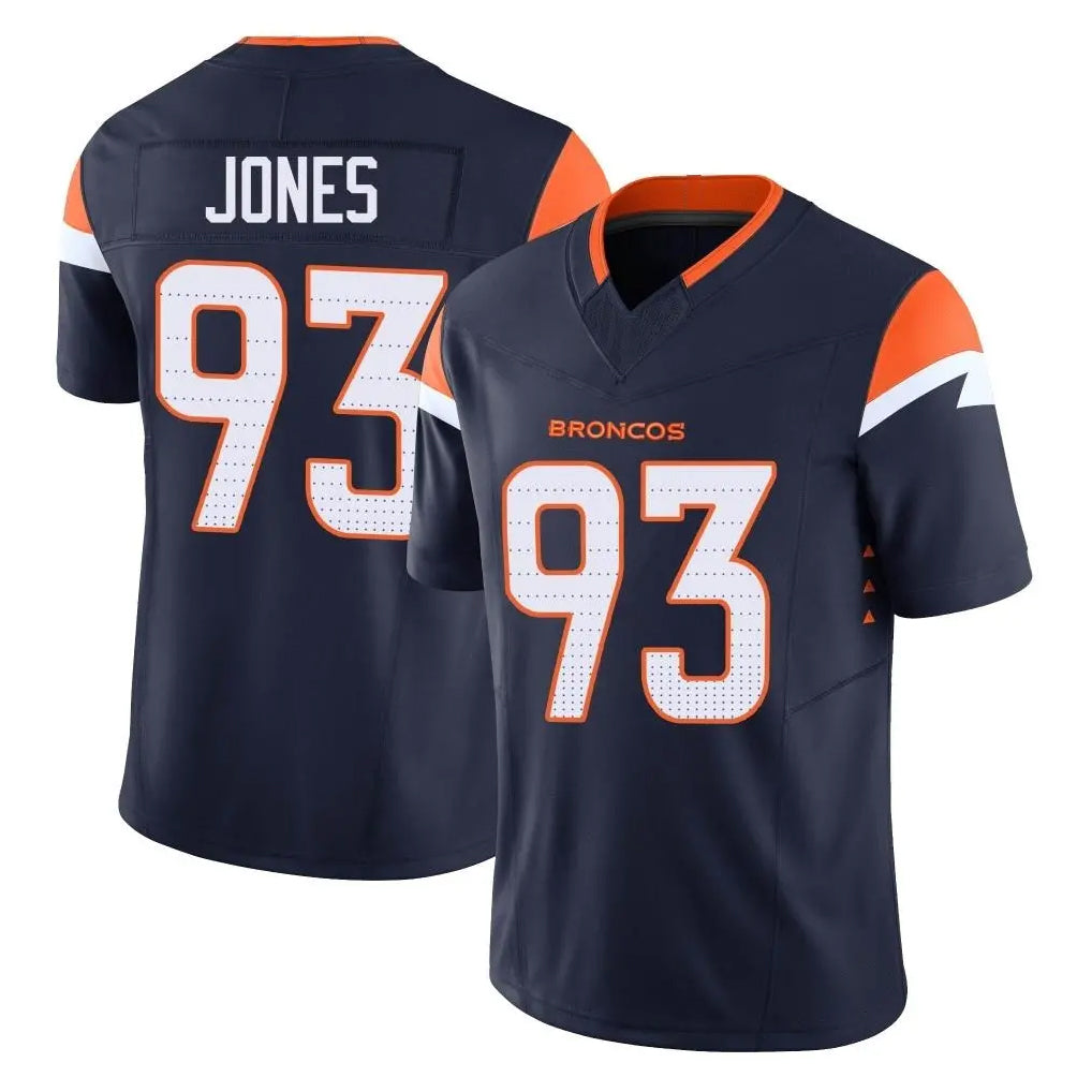 D.Broncos #93 D.J. Jones Player Navy Limited Vapor F.U.S.E. Home Game Kdoa Stitched Jerseys