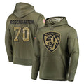 B.Ravens #70 Roger Rosengarten Player Olive Salute to Service Pullover Hoodie Kdoa Stitched Jerseys