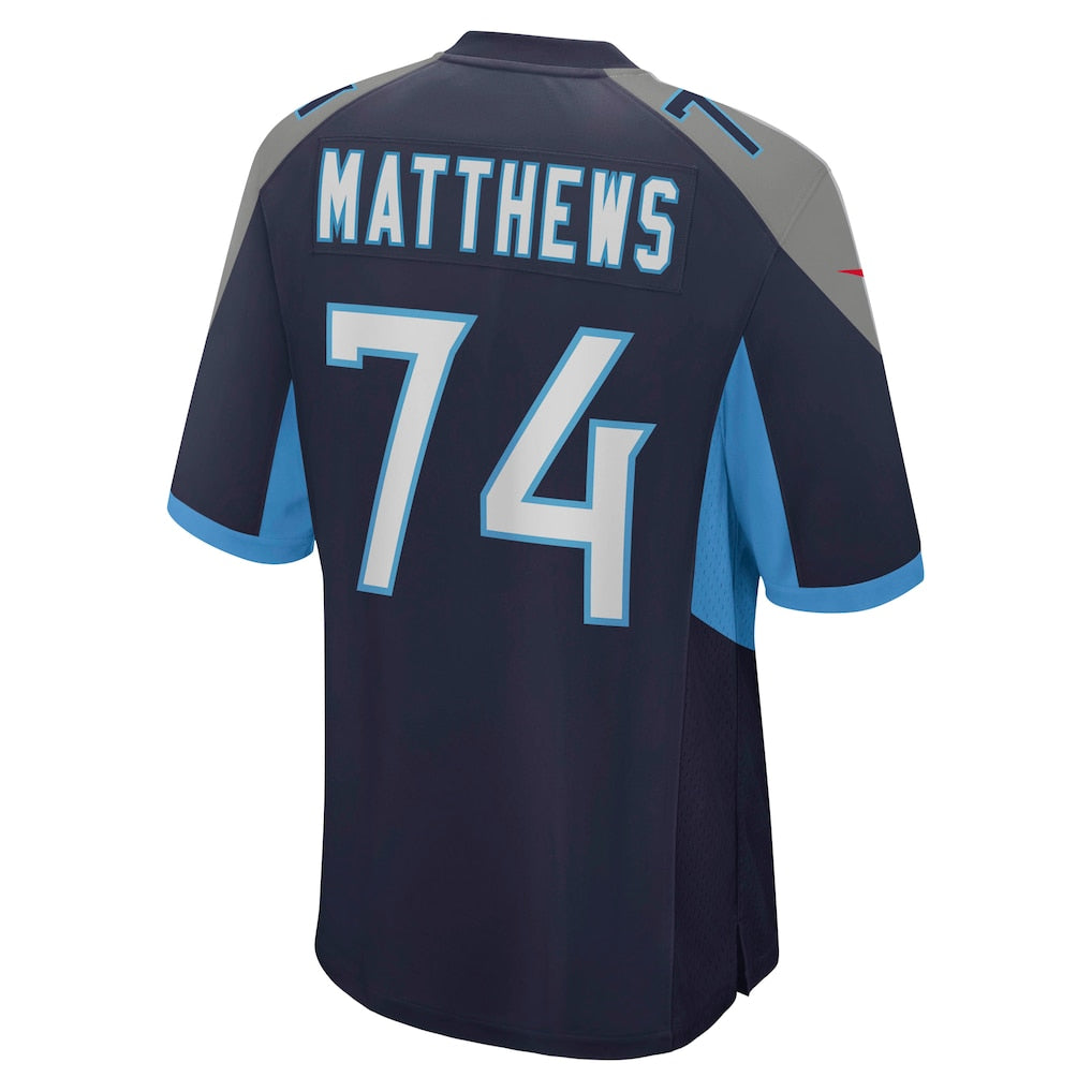 Kdoa T.Titans #74 Bruce Matthews Navy Retired Player Jersey