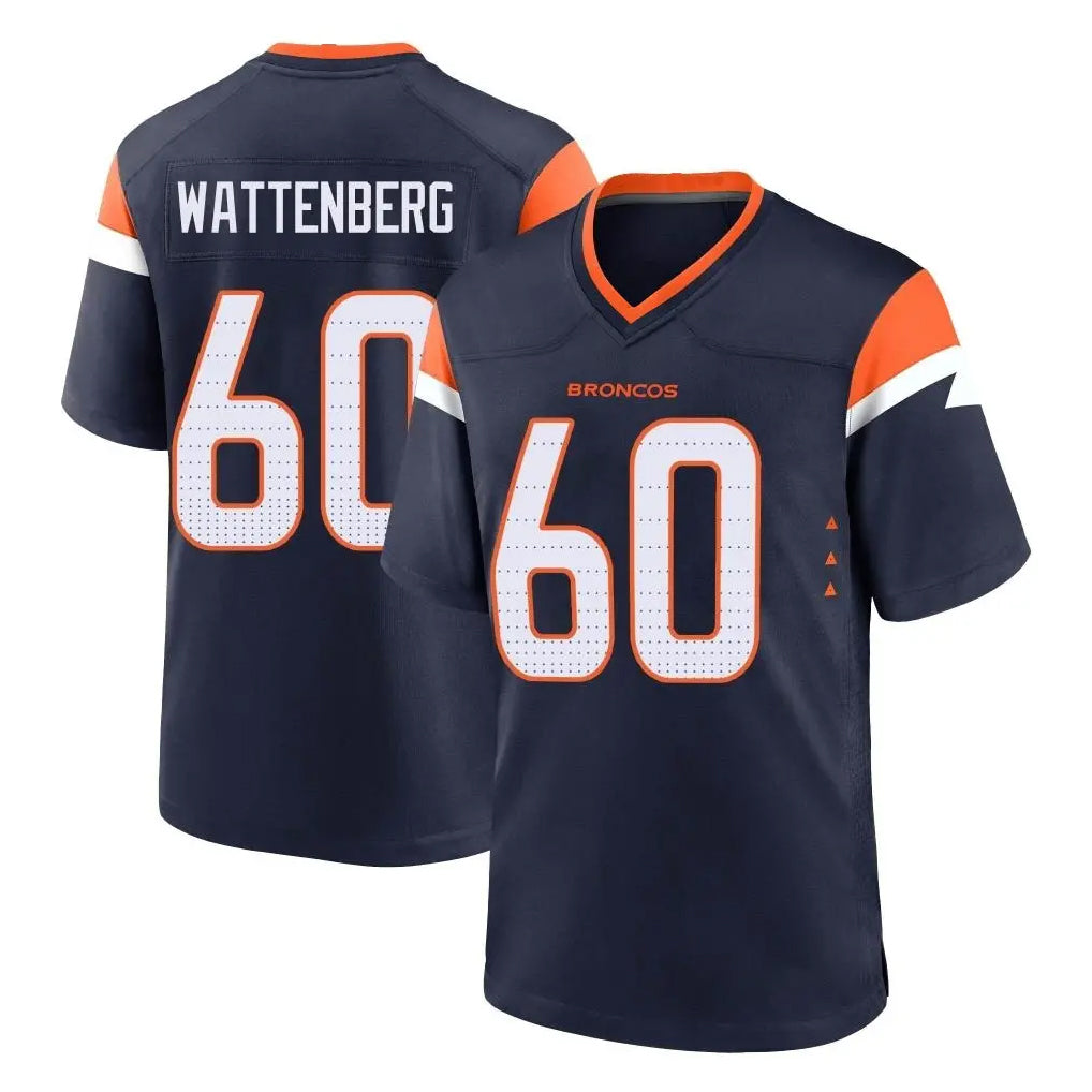 D.Broncos #60 Luke Wattenberg Player Navy Home Game Kdoa Stitched Jerseys