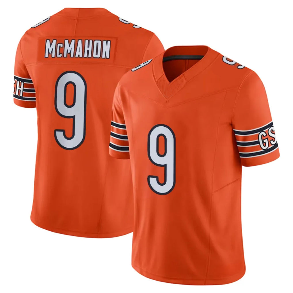 C.Bears #9 Jim McMahon Player Orange Vapor F.U.S.E. Limited Home Game Kdoa Stitched Jerseys