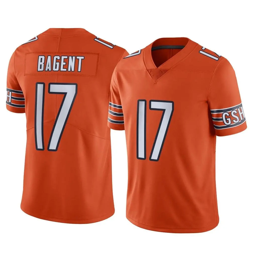 C.Bears #17 Tyson Bagent Player Orange Alternate Vapor Limited Home Game Kdoa Stitched Jerseys