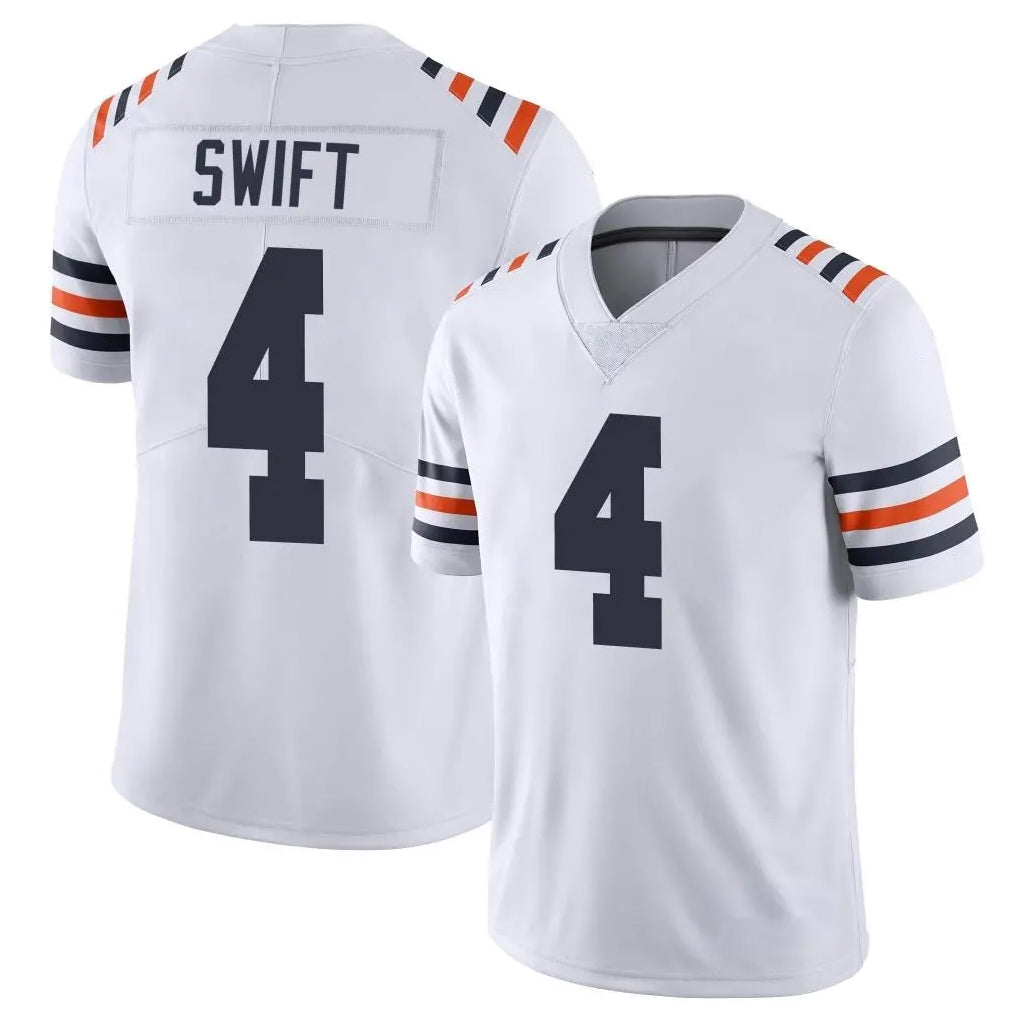 C.Bears #4 D'Andre Swift Player White Classic Vapor Limited Home Game Kdoa Stitched Jerseys