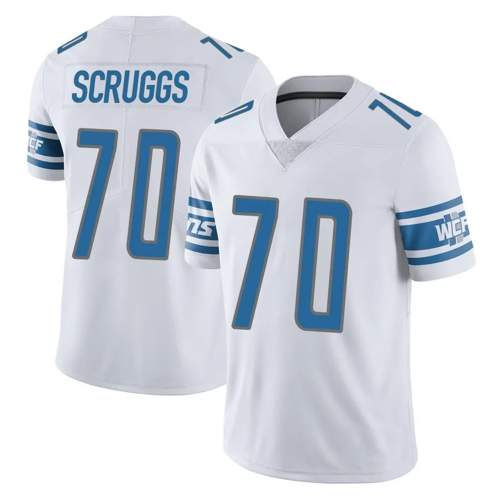 D.Lions #70 Juice Scruggs Player White Limited Vapor Untouchable Home Game Kdoa Stitched Jerseys