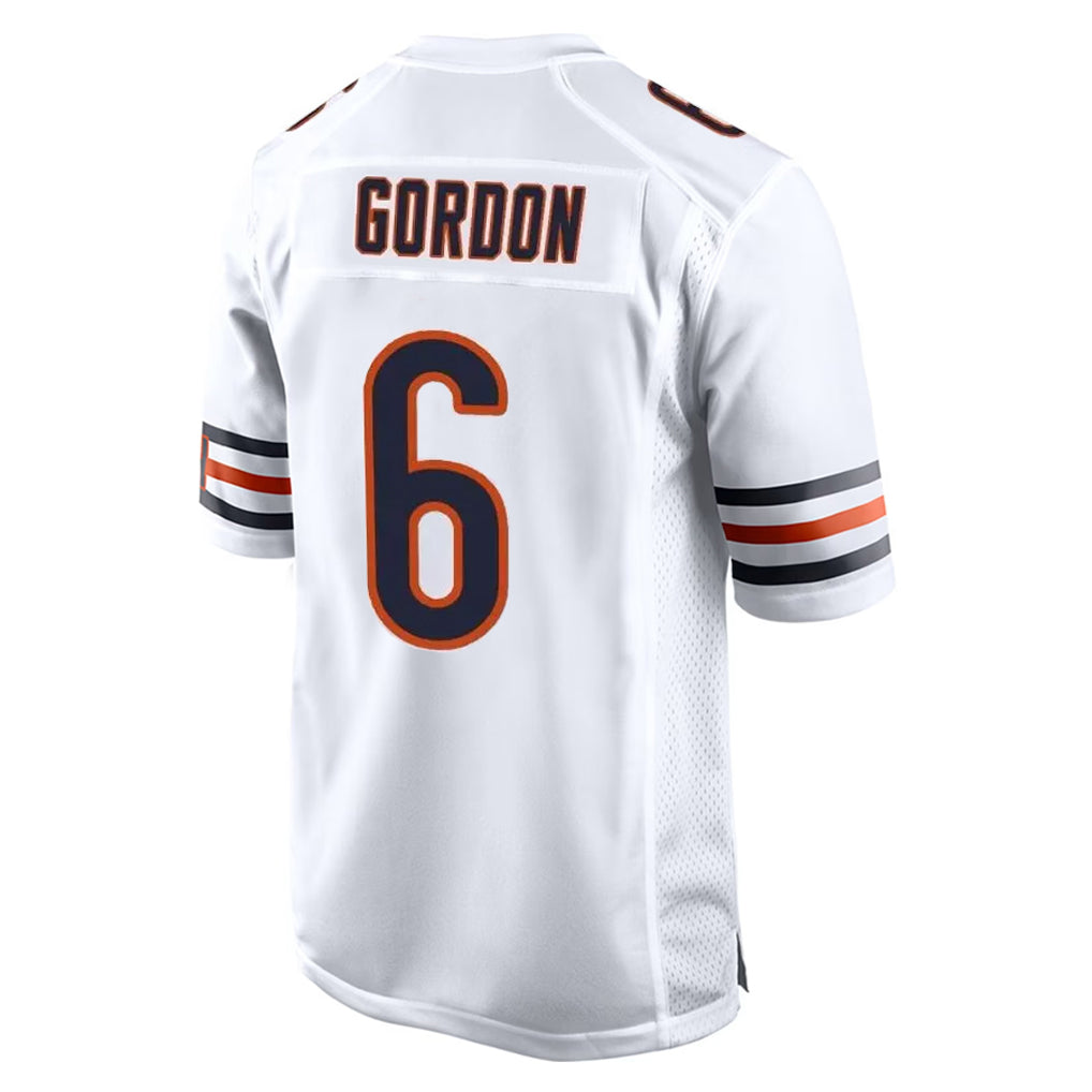 C.Bears #6 Kyler Gordon Player White Home Game Kdoa Stitched Jerseys