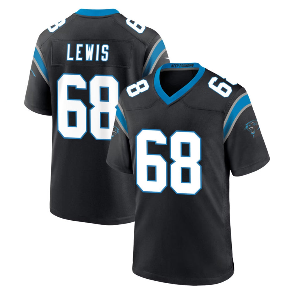 C.Panthers #68 Damien Lewis Player Black Limited Home Game Kdoa Stitched Jerseys