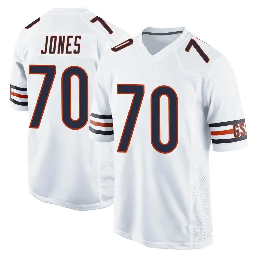 C.Bears #70 Braxton Jones Player White Home Game Kdoa Stitched Jerseys