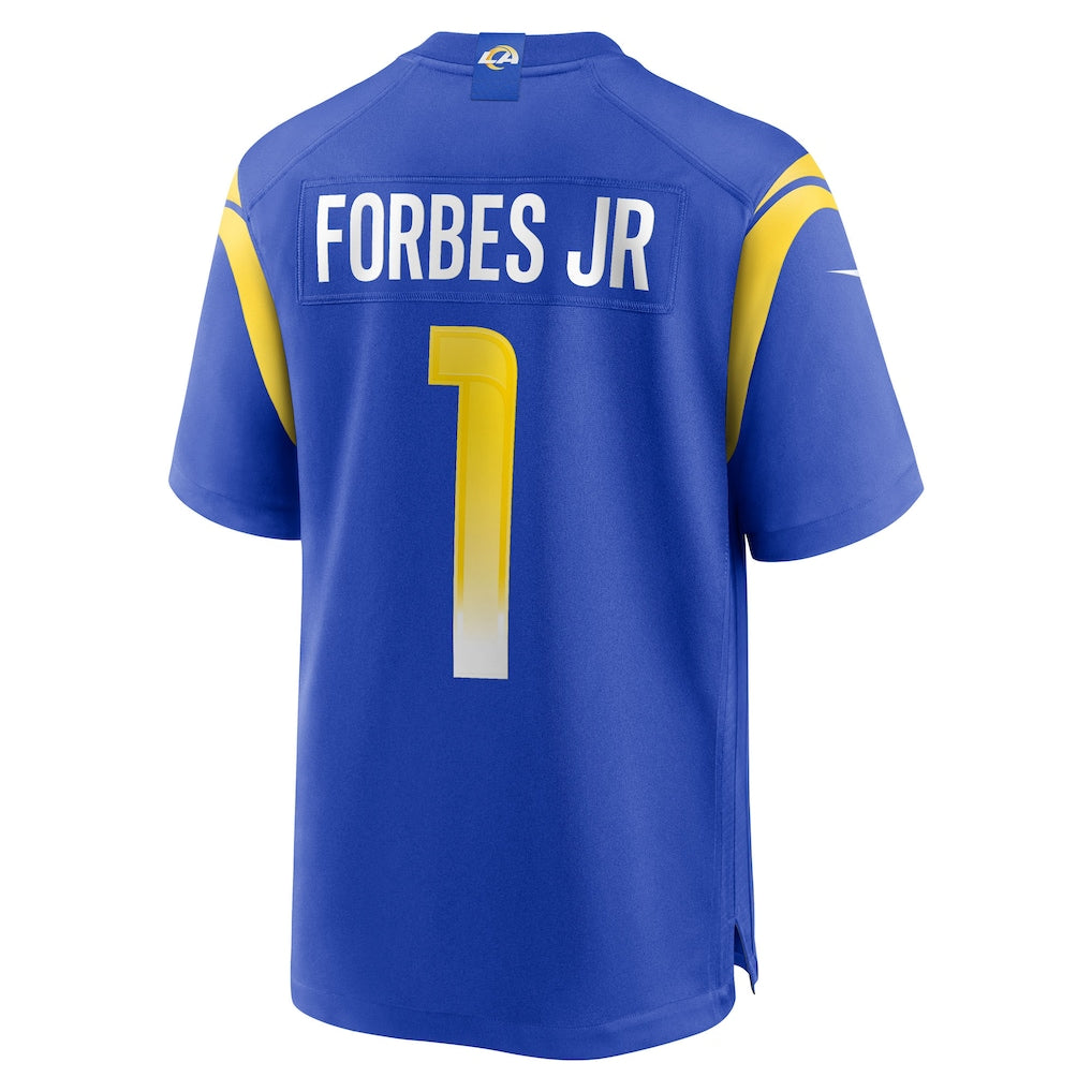 Kdoa LA.Rams #1 Emmanuel Forbes Jr. Royal Team Game Jersey