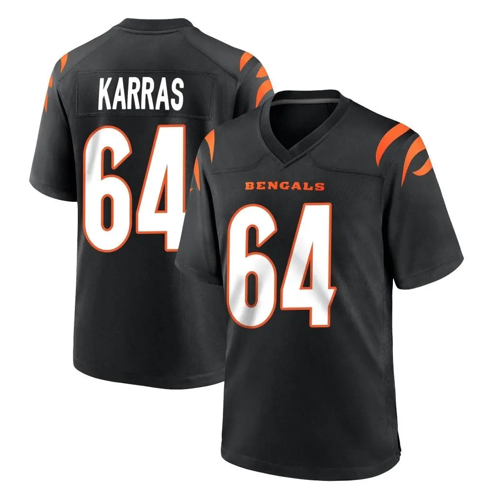 C.Bengals #64 Ted Karras Player Black Home Game Kdoa Stitched Jerseys