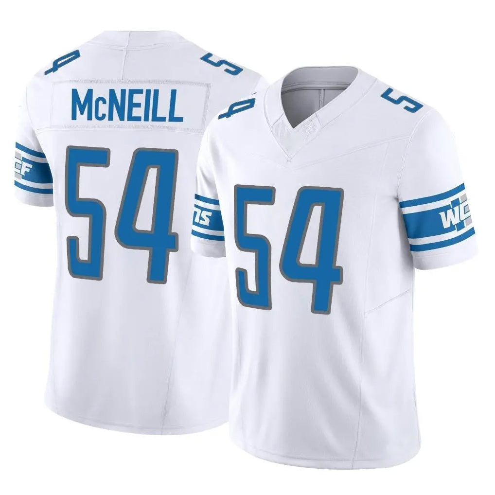 D.Lions #54 Alim McNeill Player White Vapor F.U.S.E. Limited Home Game Kdoa Stitched Jerseys