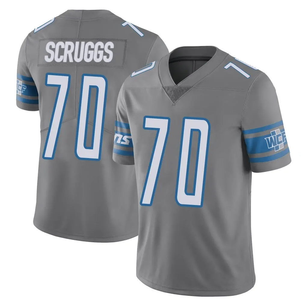 D.Lions #70 Juice Scruggs Player Gray Vapor Untouchable Limited Home Game Kdoa Stitched Jerseys