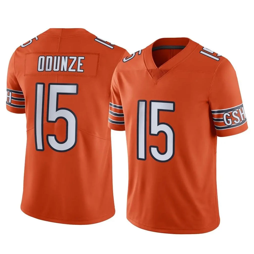 C.Bears #15 Rome Odunze Player Orange Alternate Vapor Limited Home Game Kdoa Stitched Jerseys