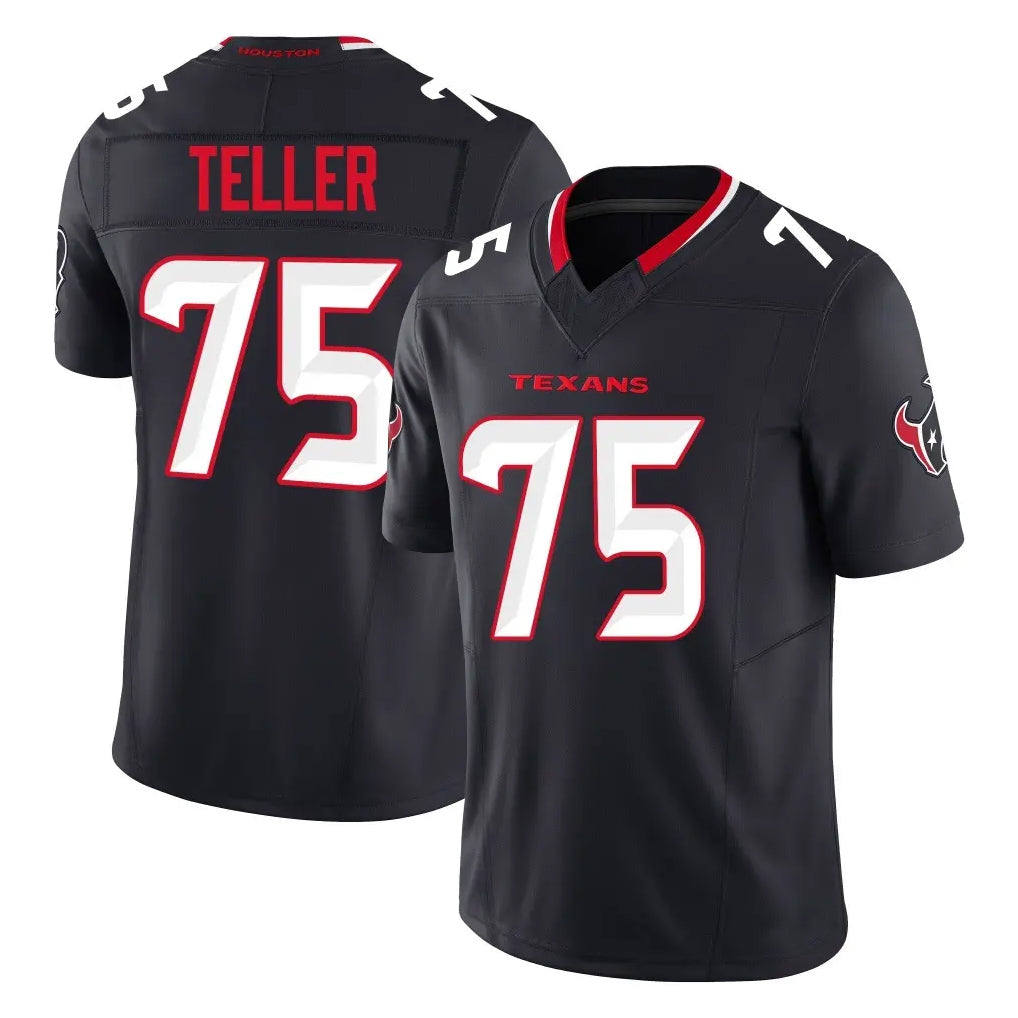H.Texans #75 Wyatt Teller Player Navy Limited Alternate Vapor F.U.S.E. Home Game Kdoa Stitched Jerseys