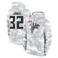 A.Falcons #32 Cash Jones Player Camo Arctic Salute to Service Hoodies Limited Kdoa Stitched Jerseys
