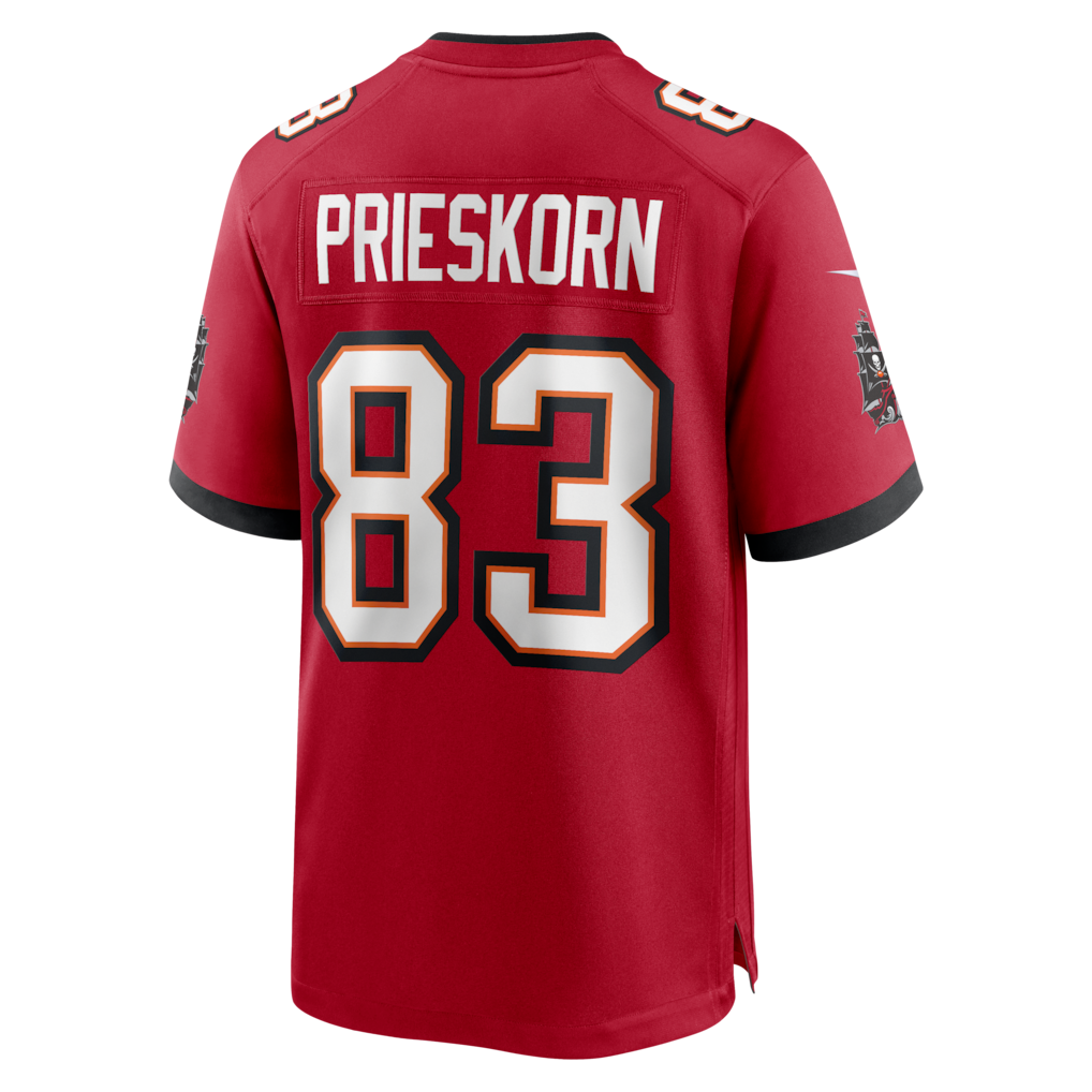 Kdoa TB.Buccaneers #83 Caden Prieskorn Red Team Game Jersey