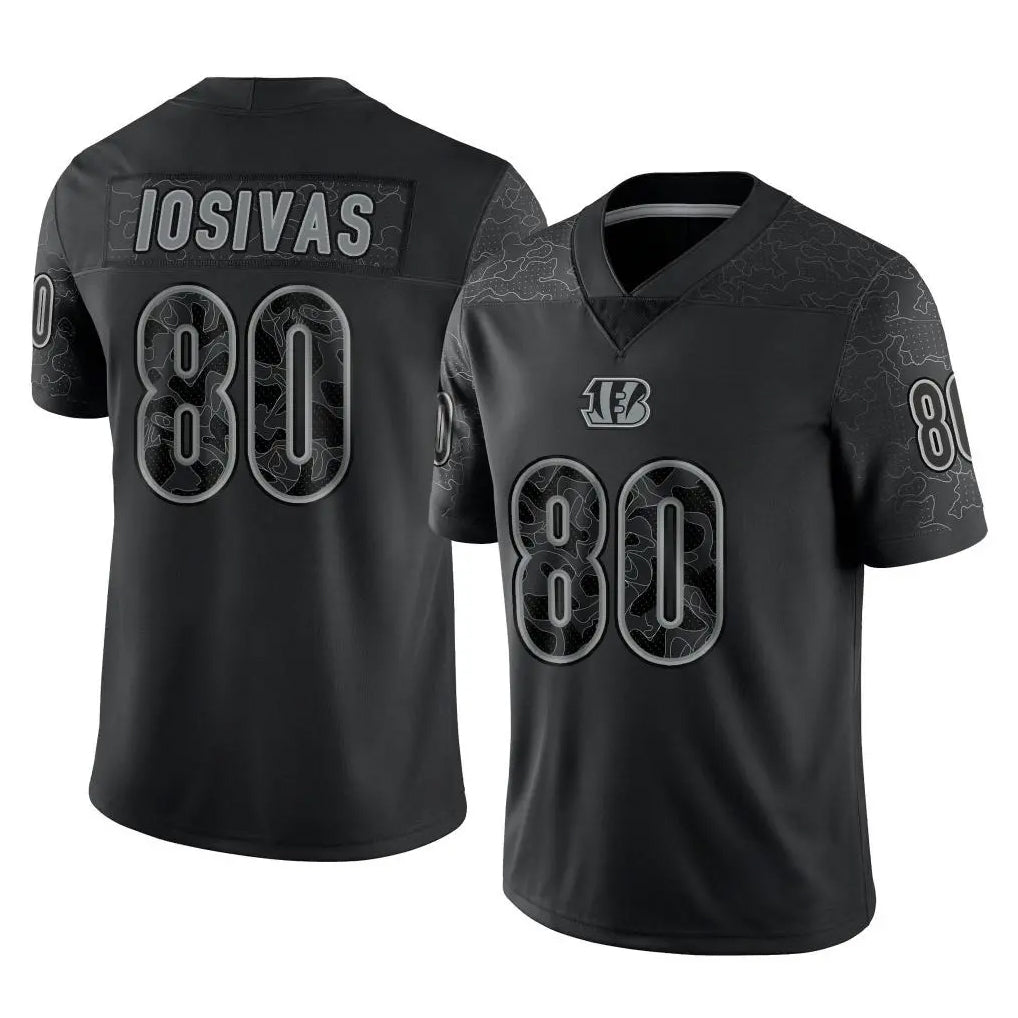 C.Bengals #80 Andrei Iosivas Player Black Reflective Limited Game Kdoa Stitched Jerseys