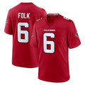 A.Falcons #6 Nick Folk Player Red Team Color Home Game Kdoa Stitched Jerseys