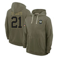 GB.Packers #21 Benjamin St-Juste Player Olive Salute to Service Pullover Hoodies Limited Kdoa Stitched Jerseys