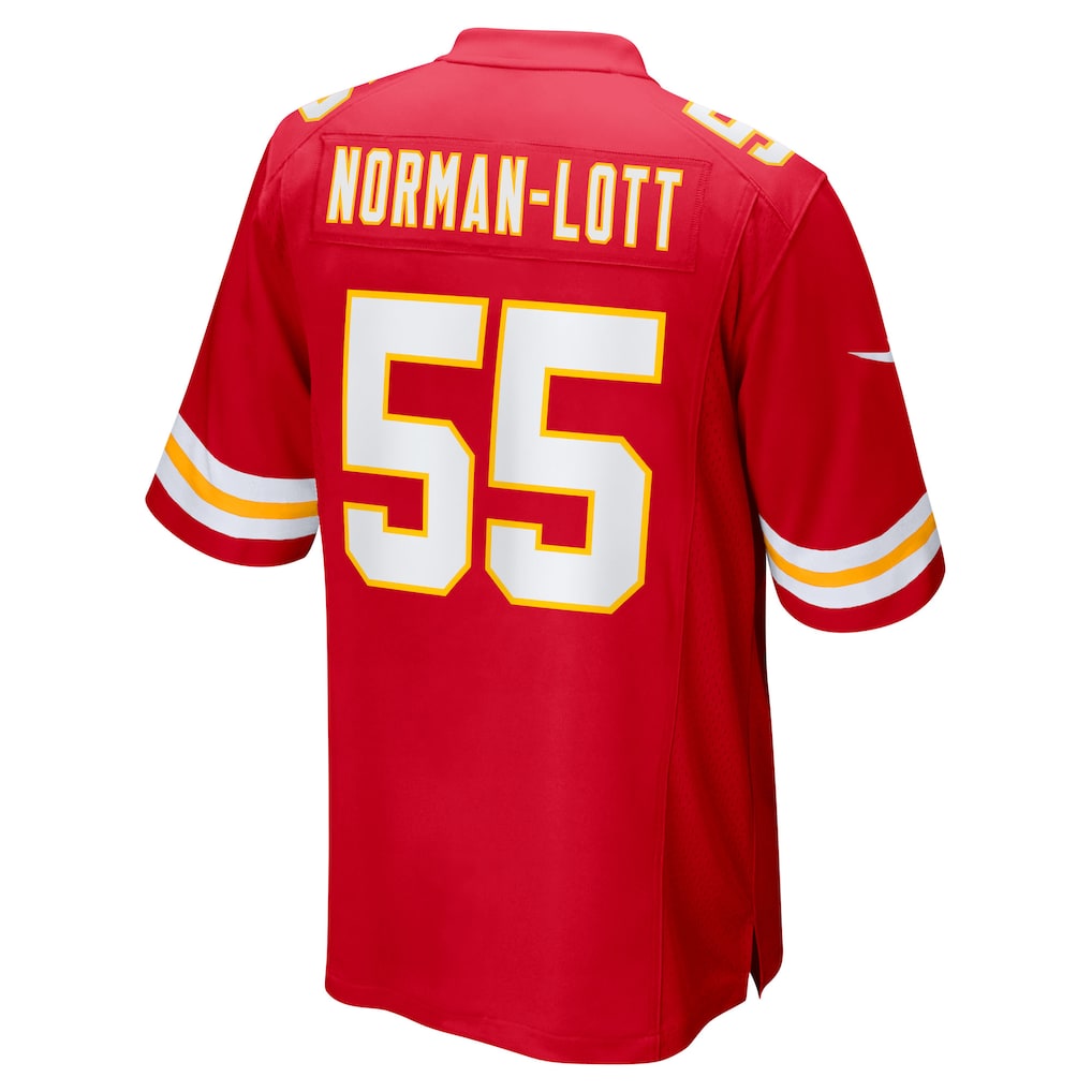 Kdoa KC.Chiefs #55 Omarr Norman-Lott Red Team Game Jersey