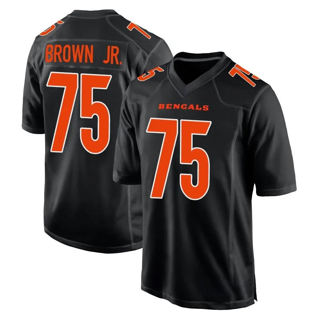 C.Bengals #75 Orlando Brown Jr. Player Black Fashion Game Kdoa Stitched Jerseys