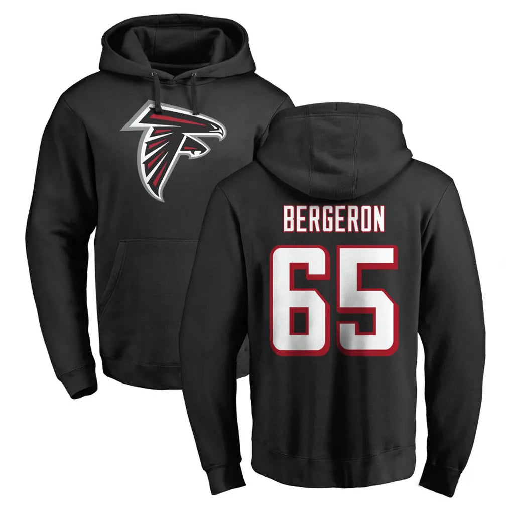 A.Falcons #65 Matthew Bergeron Player Black LOGO Pullover Hoodies Home Game Kdoa Stitched Jerseys