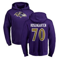 B.Ravens #70 Roger Rosengarten Player Purple Salute to Service Pullover Hoodie Kdoa Stitched Jerseys